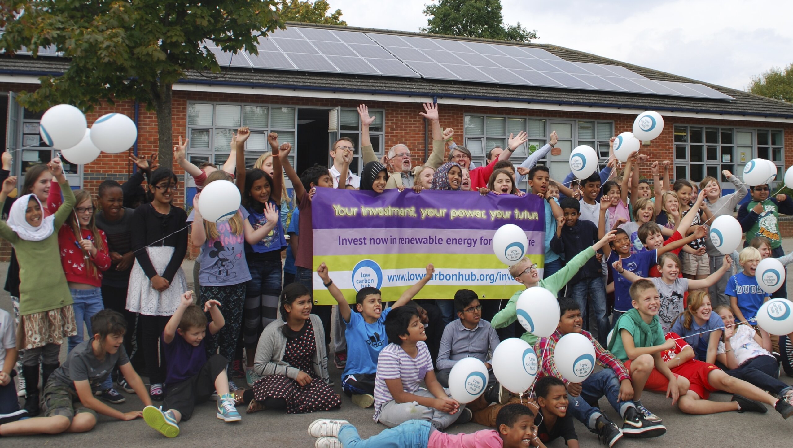 Larkrise rooftop solar PV panels, community owned and operated by Low Carbon Hub, Oxfordshire