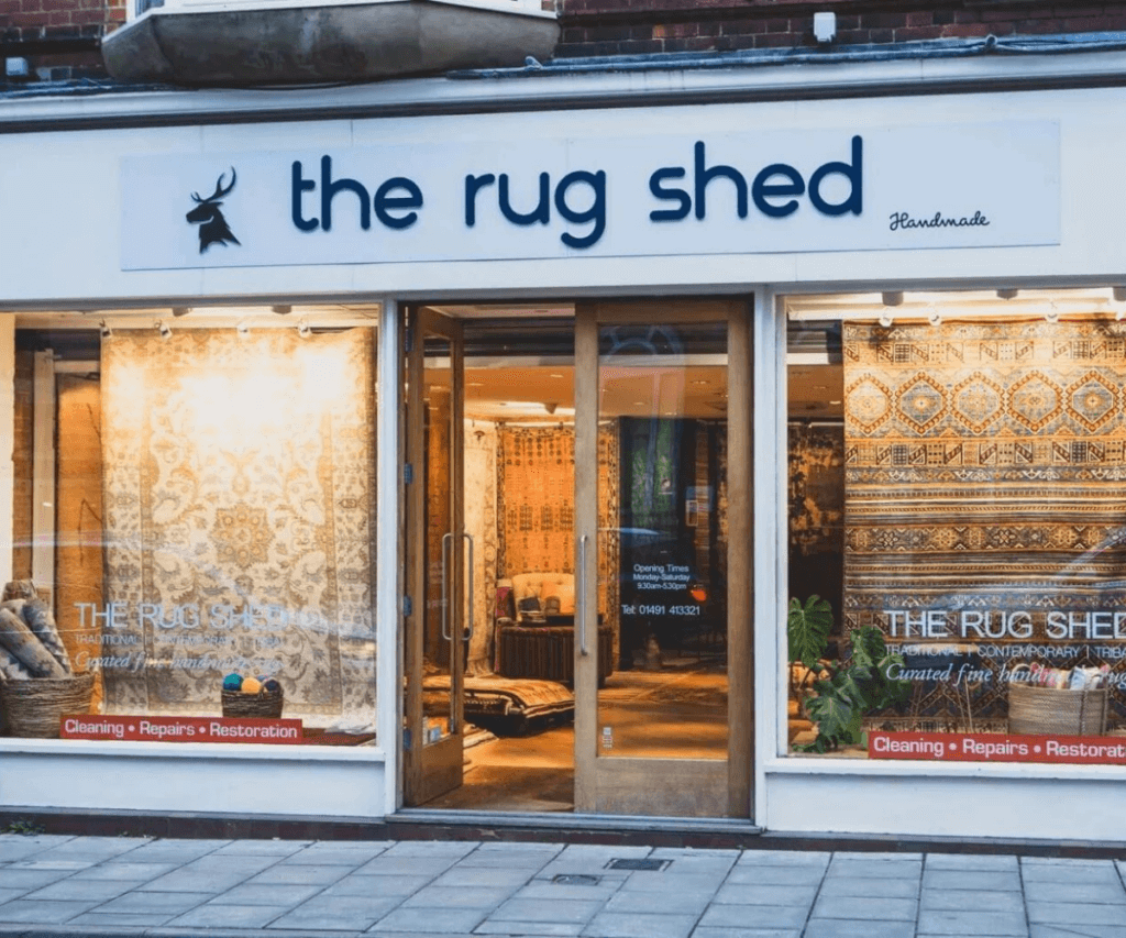 Exterior view of The Rug Shed in Oxford, an Energy Solutions Oxfordshire client.