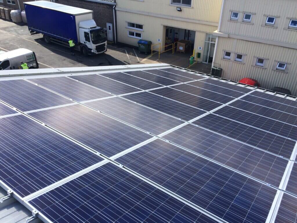 Owen Mumford rooftop solar installation by Low Carbon Hub, Oxfordshire