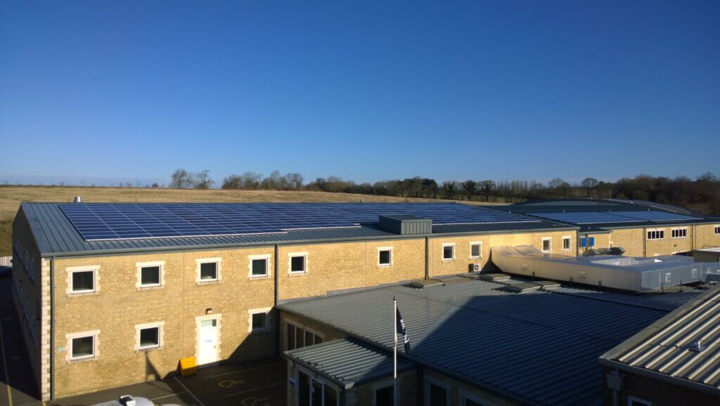 Owen Mumford rooftop solar installation by Low Carbon Hub, Oxfordshire